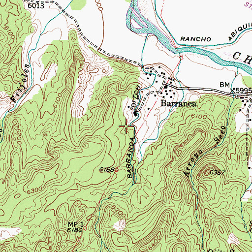 Topographic Map of Barranca Ditch, NM