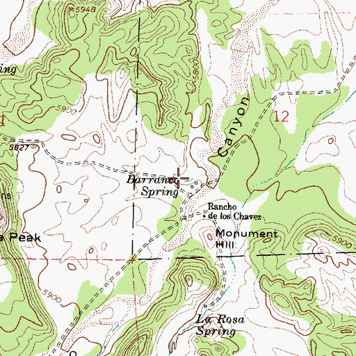 Topographic Map of Barranco Spring, NM