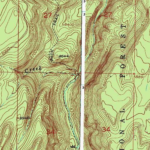 Topographic Map of Barrancones Creek, NM