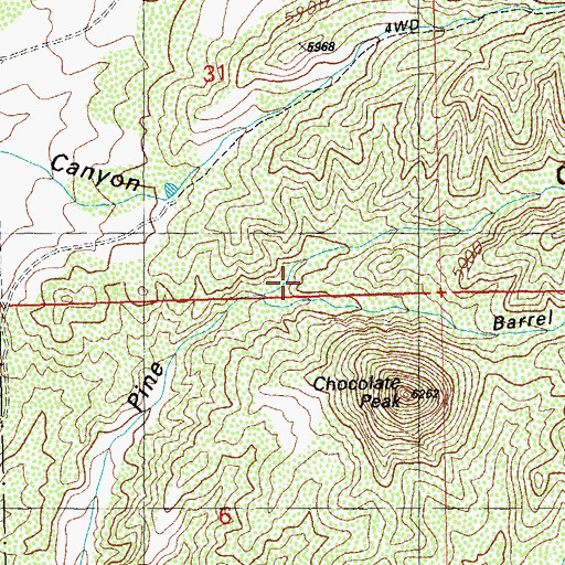 Topographic Map of Barrel Canyon, NM