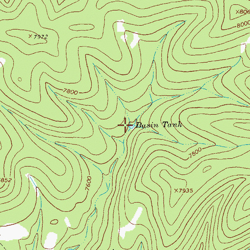 Topographic Map of Basin Tank, NM