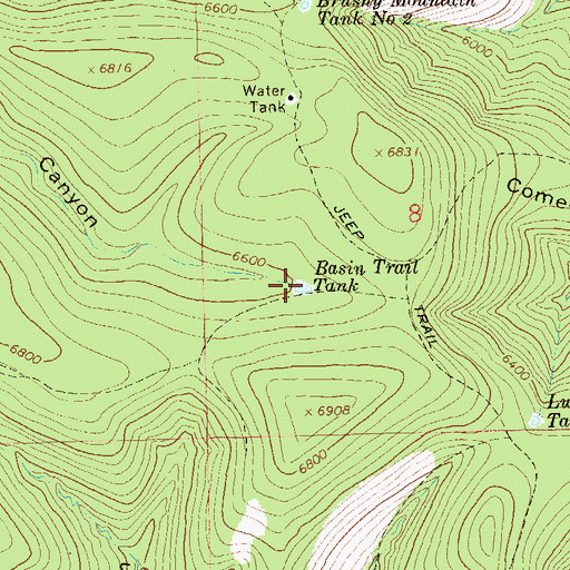 Topographic Map of Basin Trail Tank, NM