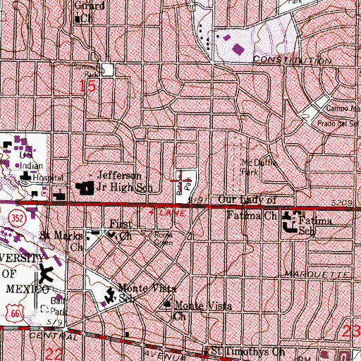 Topographic Map of Bataan Park, NM
