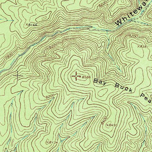 Topographic Map of Bay Buck Peaks, NM