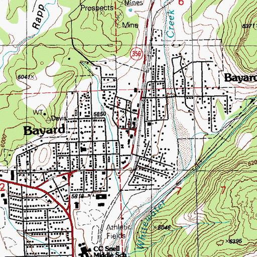 Topographic Map of Bayard, NM