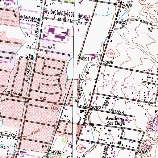 Topographic Map of Bear Arroyo, NM