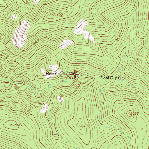 Topographic Map of Bear Canyon Tank, NM