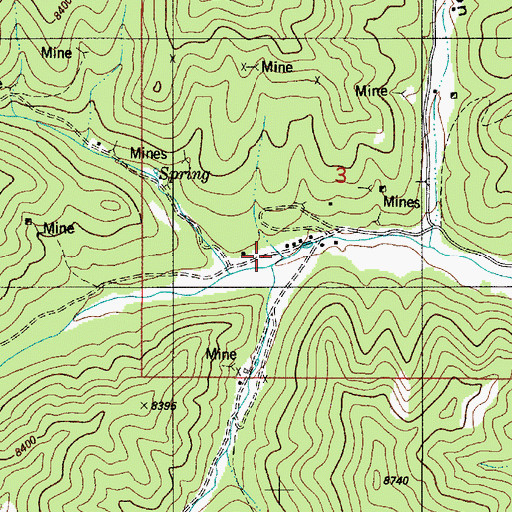 Topographic Map of Bear Creek, NM