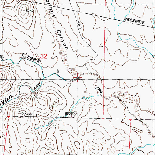 Topographic Map of Bear Springs Canyon, NM