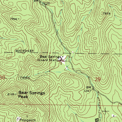 Topographic Map of Bear Springs Guard Station, NM