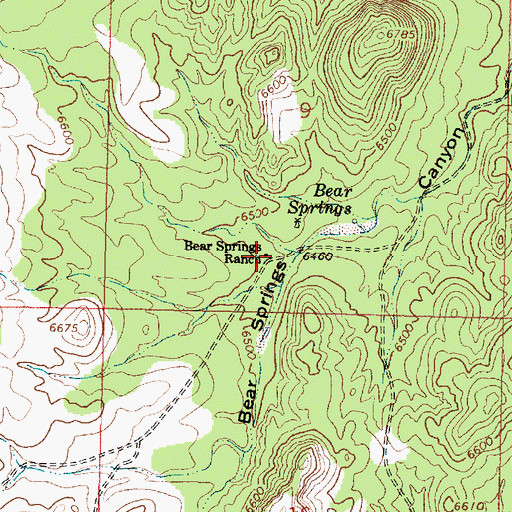 Topographic Map of Bear Springs Ranch, NM