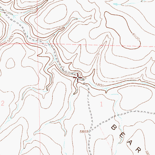 Topographic Map of Bear Valley, NM