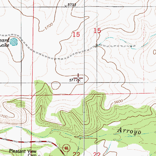 Topographic Map of Beard Lake, NM
