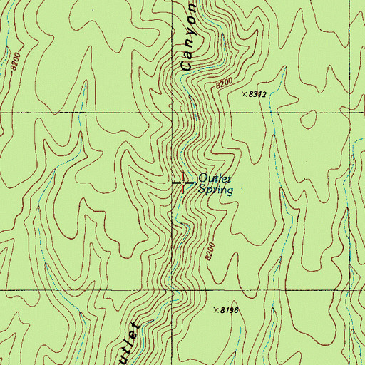 Topographic Map of Outlet Spring, AZ
