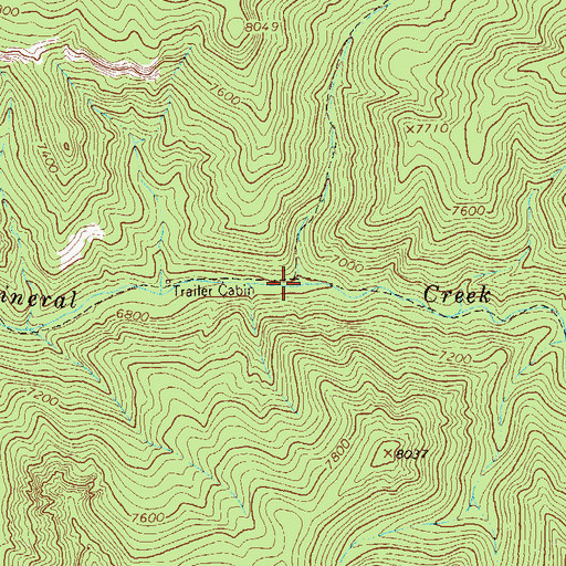 Topographic Map of Bearwallow Creek, NM