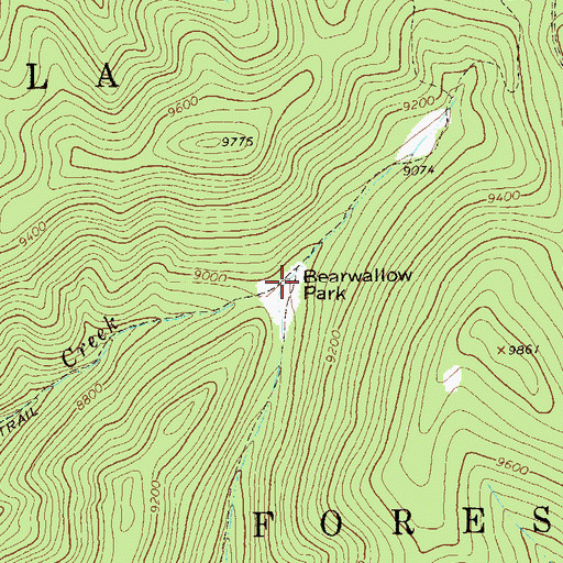 Topographic Map of Bearwallow Park, NM