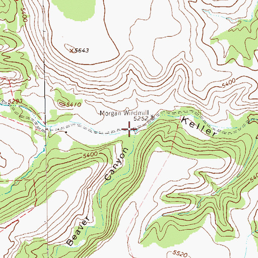 Topographic Map of Beaver Canyon, NM