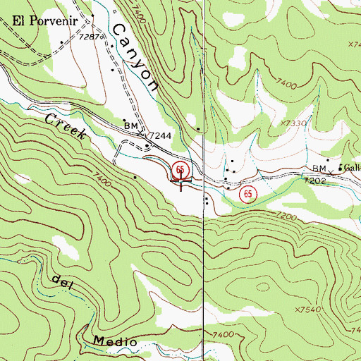 Topographic Map of Beaver Creek, NM