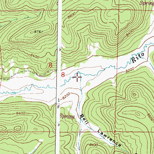 Topographic Map of Bell Lawrence Canyon, NM