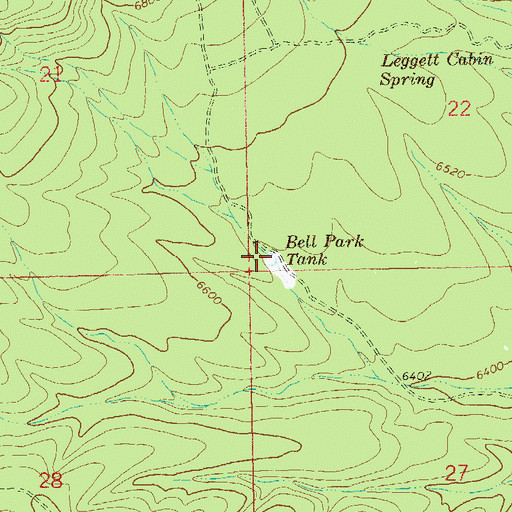 Topographic Map of Bell Park Tank, NM
