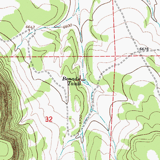Topographic Map of Benada Tank, NM