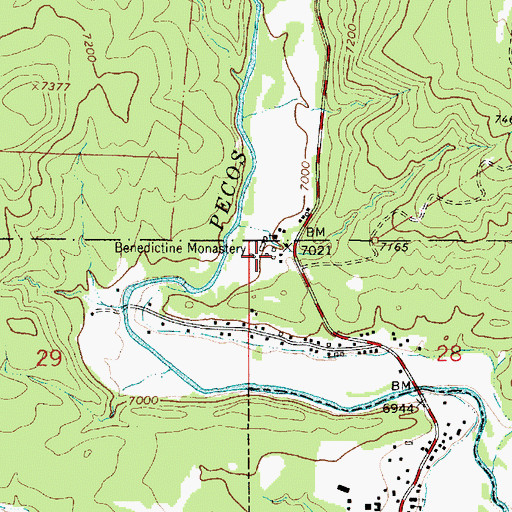 Topographic Map of Benedictine Monastery, NM
