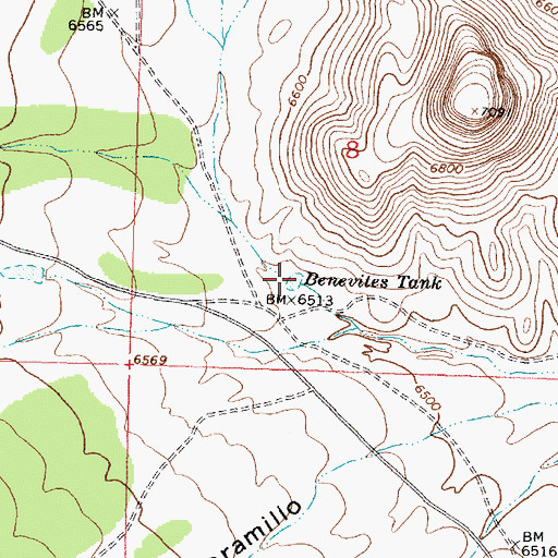 Topographic Map of Benevites Tank, NM
