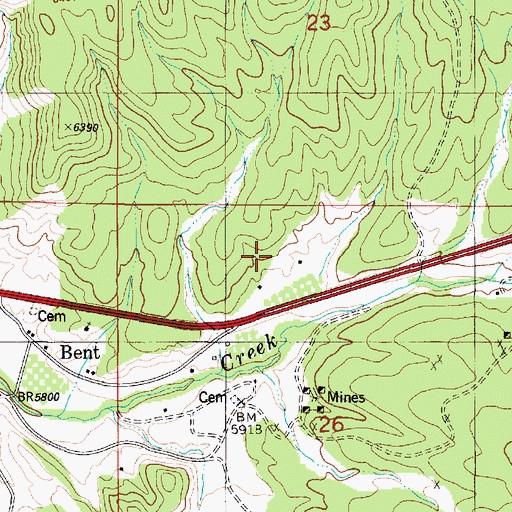 Topographic Map of Bent Public School, NM