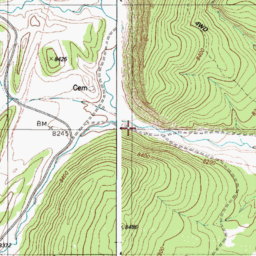 Topographic Map of Bernal Creek, NM