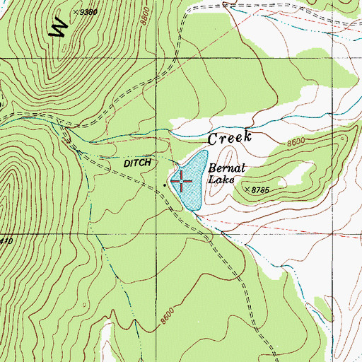 Topographic Map of Bernal Lake, NM