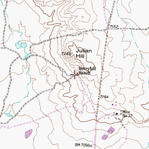 Topographic Map of Berryhill Ranch, NM