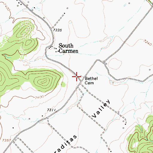 Topographic Map of Bethel Cemetery, NM
