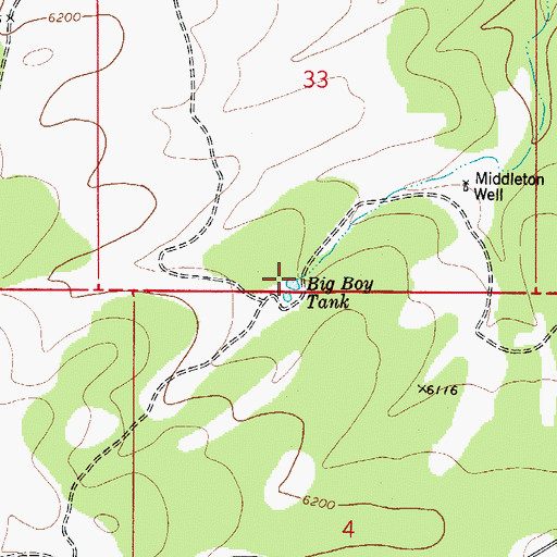 Topographic Map of Big Boy Tank, NM