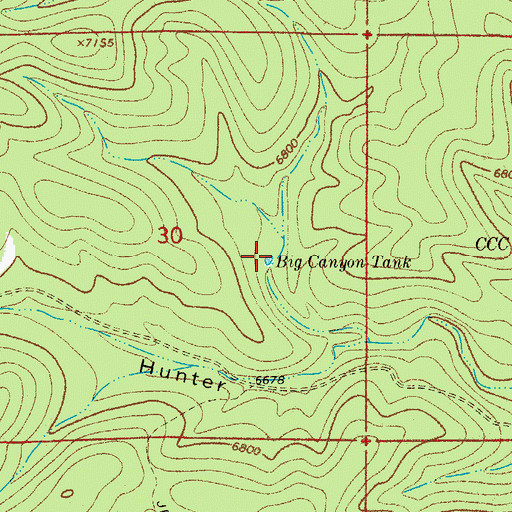 Topographic Map of Big Canyon Tank, NM