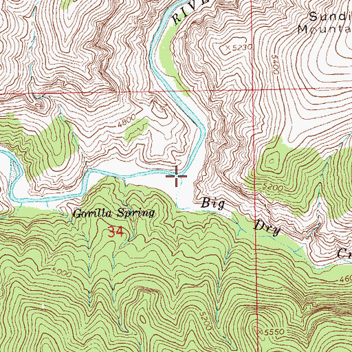 Topographic Map of Big Dry Creek, NM