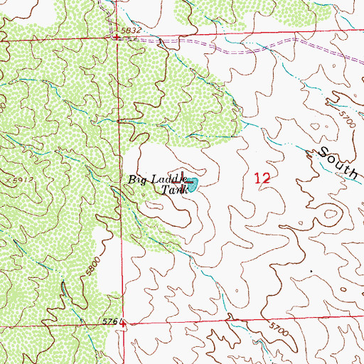 Topographic Map of Big Laddie Tank, NM