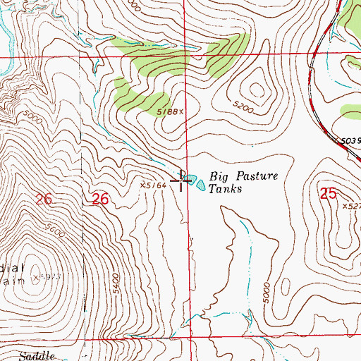 Topographic Map of Big Pasture Tanks, NM