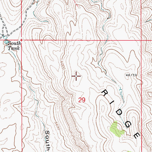 Topographic Map of Big Ridge, NM