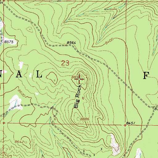 Topographic Map of Big Rock, NM