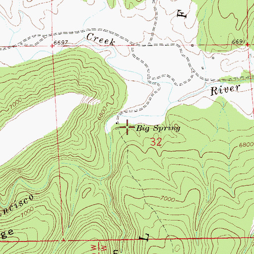 Topographic Map of Big Spring, NM