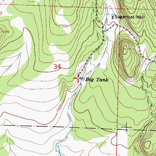 Topographic Map of Big Tank, NM