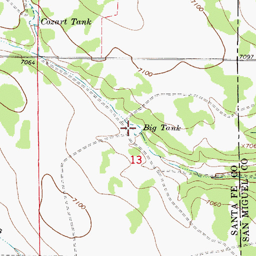 Topographic Map of Big Tank, NM