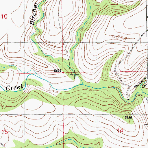 Topographic Map of Burtcher Canyon, NM