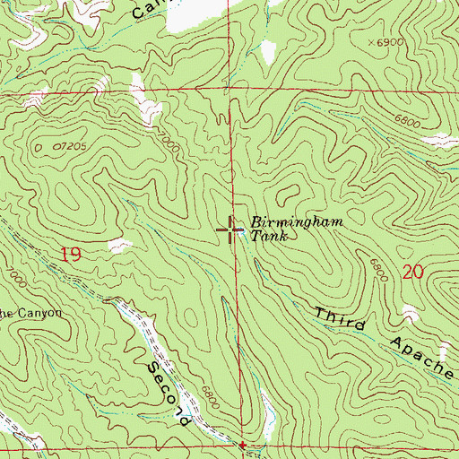 Topographic Map of Birmingham Tank, NM
