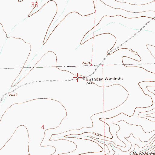 Topographic Map of Birthday Windmill, NM