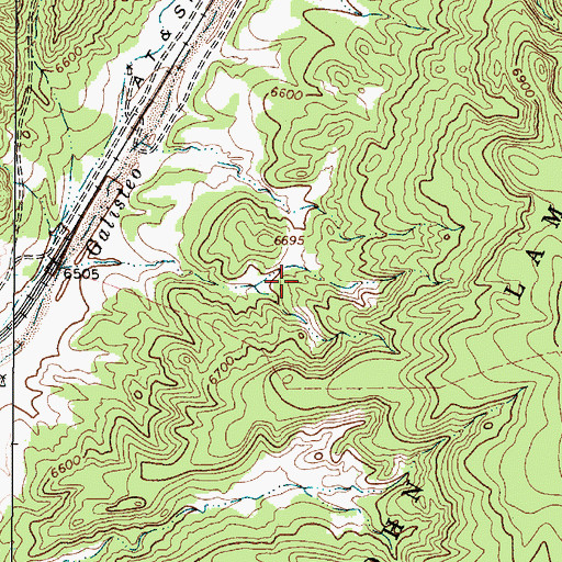 Topographic Map of Bishop John Lamy Grant, NM