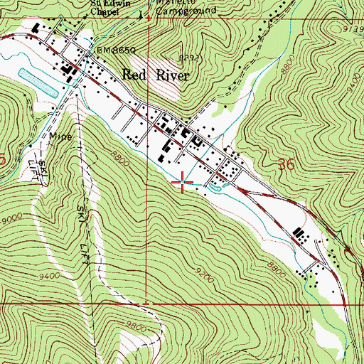 Topographic Map of Bitter Creek, NM