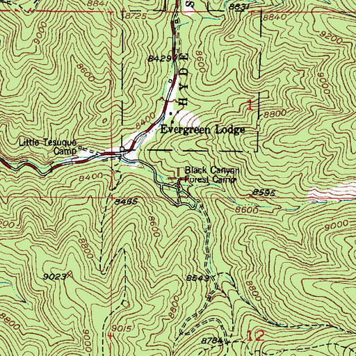 Topographic Map of Black Canyon Forest Camp, NM