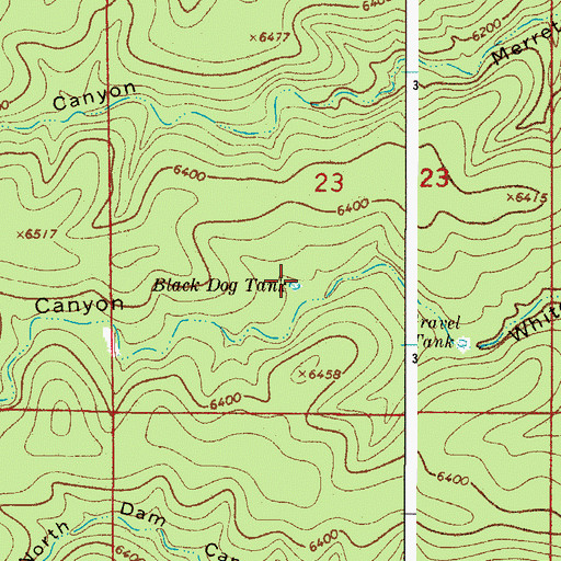 Topographic Map of Black Dog Tank, NM
