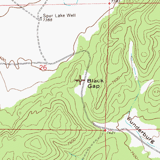 Topographic Map of Black Gap, NM